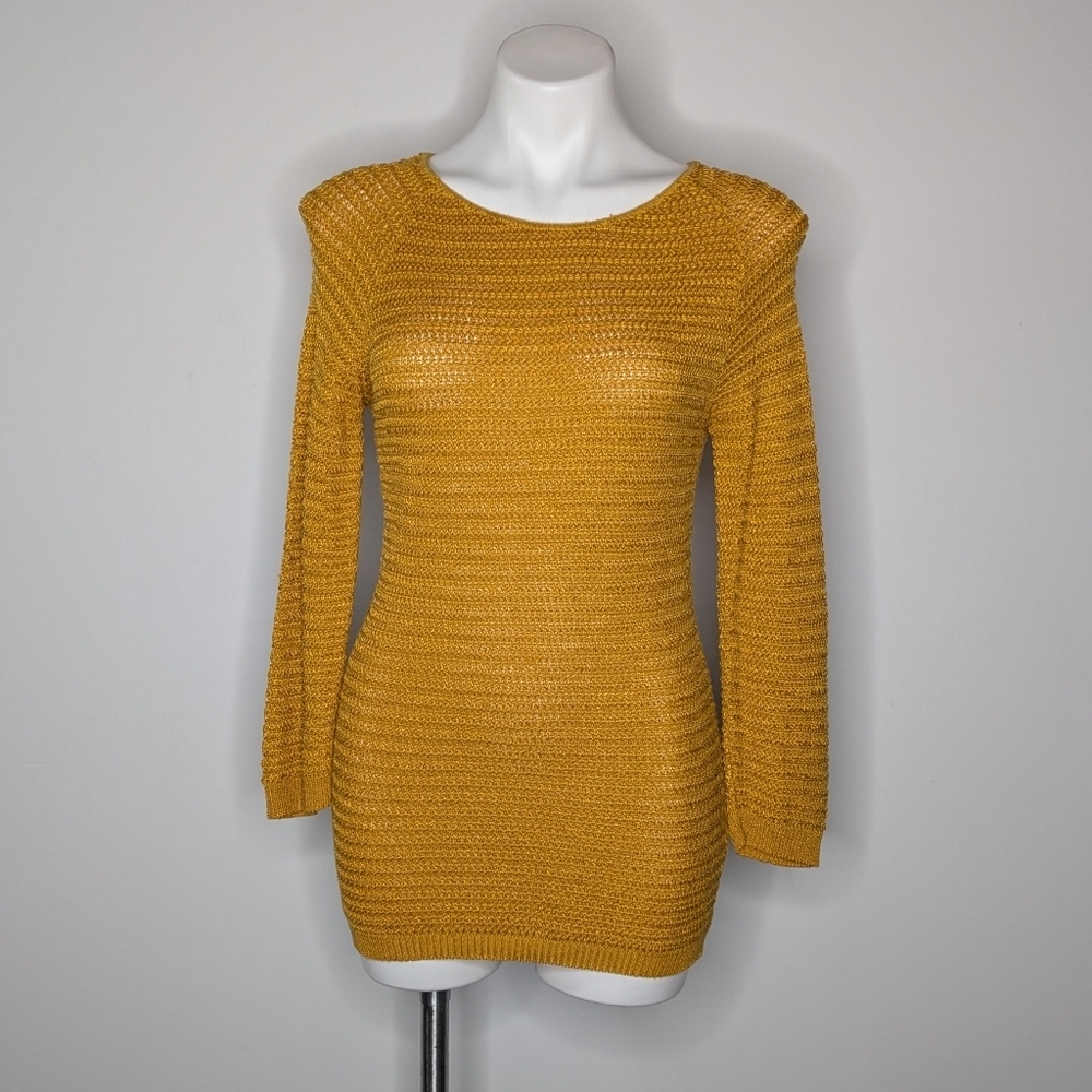 UO Coincidence & Chance Yellow Orange Loose Knit Long Sweater M